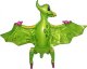 Шар (32''/81 см) Фигура 3D, Динозавр Птеродактиль, Зеленый, 1 шт. в уп.