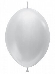 Шар (6''/15 см) Линколун, Серебро (481), перламутр, 100 шт.