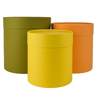 Набор коробок Цилиндр, Сочный микс, Ассорти, 18*18 см, 3 шт. в упак.