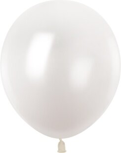 Шар (5''/13 см), Белый, металлик, 100 шт.