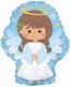 Шар (9''/23 см) Мини-фигура, Новогодний ангел,5 шт