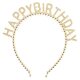Ободок, Happy Birthday, Сверкающий жемчуг, Золото, 1 шт.