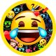 Тарелки (9''/23 см) Смайл, Emoji, Черный, 6 шт.