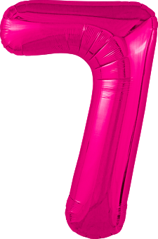 Шар (40''/102 см) Цифра, 7 Slim, Фуксия, 1 шт. в уп.