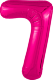Шар (40''/102 см) Цифра, 7 Slim, Фуксия, 1 шт. в уп.