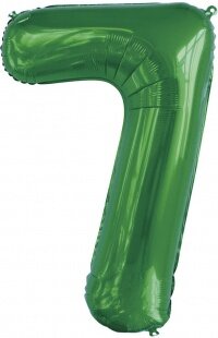 Шар (34''/86 см) Цифра, 7 Slim, Зеленый, 1 шт. в уп.