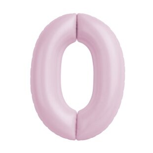 Шар (40''/102 см) Цифра, 0 Slim, Зефирный, 1 шт. в уп.