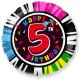 Шар (18''/46 см) Круг, 5 Цифра, Happy Birthday, 1 шт.