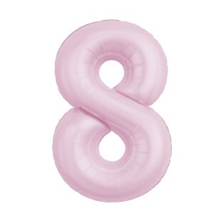 Шар (40''/102 см) Цифра, 8 Slim, Зефирный, 1 шт. в уп.