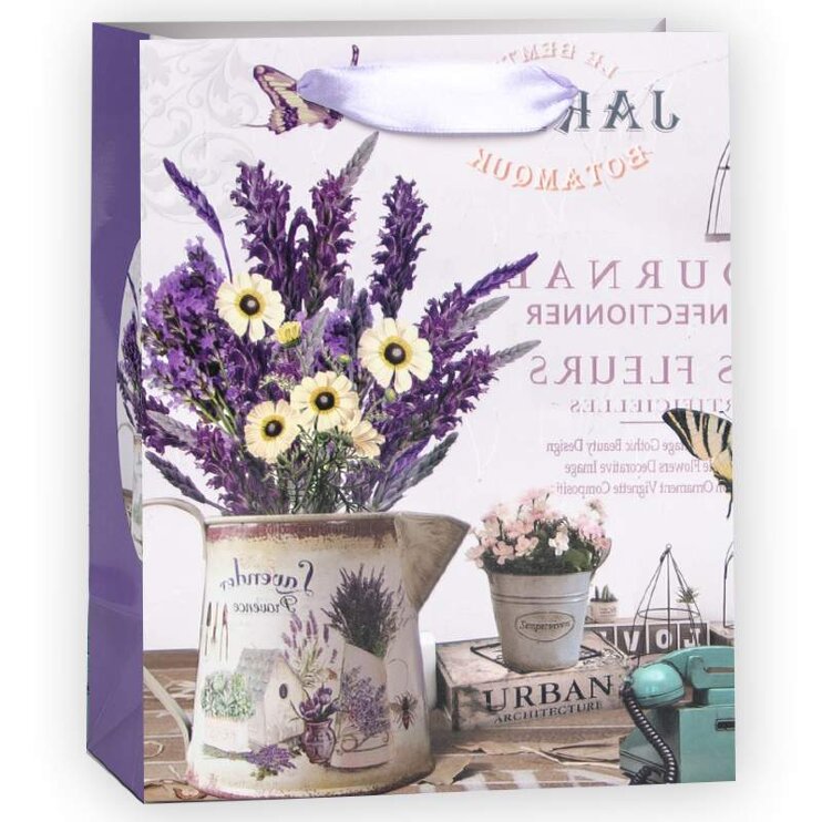 Пакет подарочный Лаванда,  18*23*10 см
