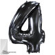 Шар (40''/102 см) Цифра, 4, Черный, 1 шт. в уп.