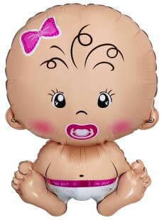 Шар (26''/66 см) Фигура, Малышка Девочка, 1 шт. в уп.