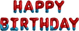 Набор шаров-букв (16''/41 см) Мини-Надпись "Happy Birthday", Героическая тема, 1 шт. в уп.