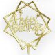 Топпер, Happy Birthday (звезды и грани), Золото, 11*15 см, 1 шт.
