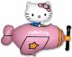 Шар (14''/36 см) Мини-фигура, Котенок в самолете, Фуше, 5 шт.