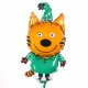 Шар с клапаном (14''/36 см) Мини-фигура, Три Кота, Компот, 5 шт. в уп.