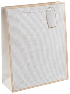Пакет подарочный, 210гр, Золотой кант, Дизайн №2, Серебро, 41,5*30*12 см, 1 шт.