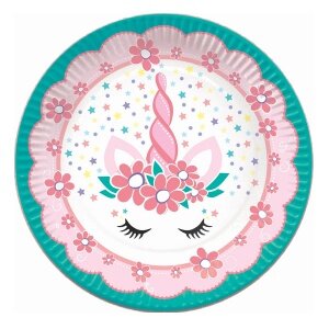 P 18см Тарелки бумажные Единорог Pink&Tiffany 6шт