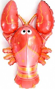 Шар с клапаном (15''/38 см) Мини-фигура, Лобстер, 5 шт.к