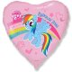 Шар (18''/46 см) Сердце, My Little Pony, Лошадка Радуга, Розовый, 1 шт.