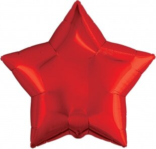 Шар (30''/76 см) Звезда, Красный, 1 шт. в уп.