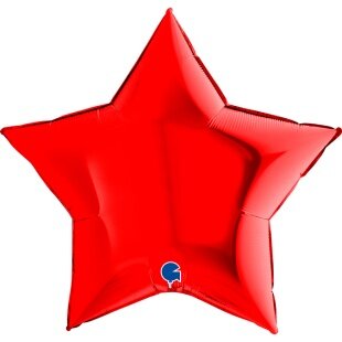 Шар (36''/91 см) Звезда, Красный, 1 шт. в уп.