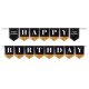 Гирлянда Флажки, Happy Birthday, Черный/Золото, 250 см, 1 упак.
