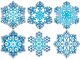 Наклейки Снежинки, Набор №5М, Голубой, 1 шт.