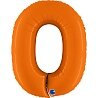 Шар (40''/102 см) Цифра, 0, Оранжевый, Сатин, 1 шт. в уп.