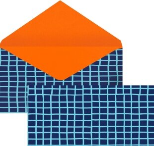 Конверты для денег, 210гр, Клеточки, 8*16,5 см, 1 шт.