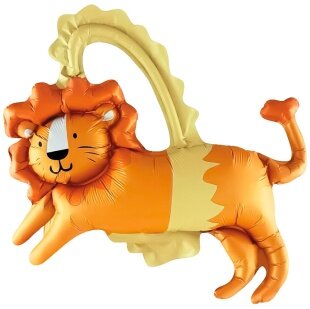 Шар с клапаном (15''/38 см) Мини-фигура, Цирк, Смелый лев, 5 шт.