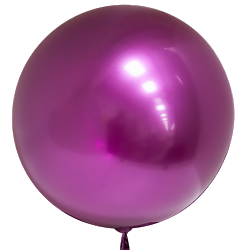 Шар (18''/46 см) Сфера 3D, Deco Bubble, Фуше, Хром, 1шт.