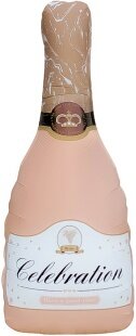 Шар (39''/99 см) Фигура, Бутылка Шампанское, Розовый, Сатин, 1 шт. в уп.