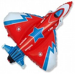 Шар (13''/33 см) Мини-фигура, Истребитель, Красный, 5 шт.