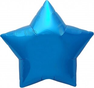 Шар (19''/48 см) Звезда, Синий, 1 шт.
