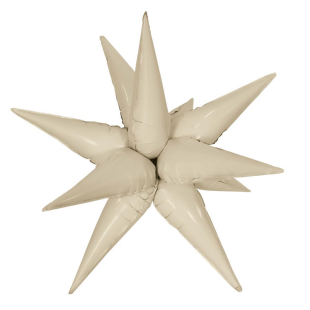 Шар 3D (26''/66 см) Звезда, Составная, Мистик, Кремовый, Сатин, 1 шт. в уп.